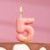 Candle in the cake "Strawberry glaze", the number "5", pink. 3.8 cm