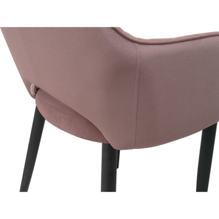 Metal frame chair Vener Metal/velor, black/pink 55x59x86 cm-6