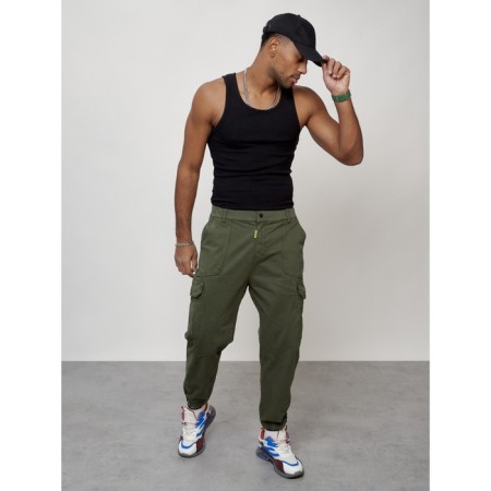 Cargo jeans men, size 48, khaki color-6