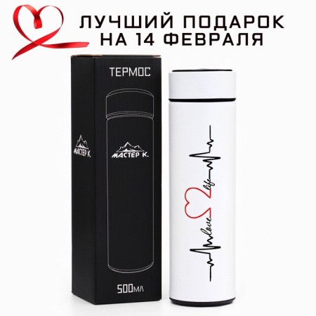 Термос, 500 мл, Basic "Мастер К", с ситечком, с датчиком температуры, сохраняет тепло 10 ч-6
