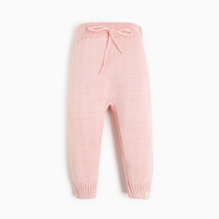 Pants knitted crumb I, height 68-74 cm, pink color