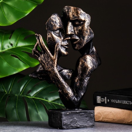 Figure "A couple of lovers" black with gold, 30cm-1