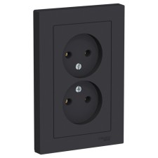 Double SE AtlasDesign, 16 A, 250 V, built -in, without salary, IP20, carbon, Atn001020