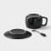 Tea couple ceramic with a spoon "Mati", 2 items: a cup 280 ml, a saucer d = 13.5 cm, black color