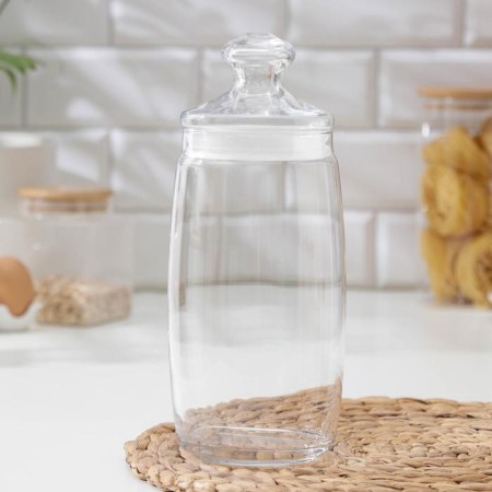 Bank for bulk products glass cesni, 1.5 l, with a lid