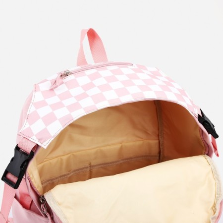 School backpack from textiles, 5 pockets, pink color-5