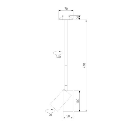 Suspension lamp Elektrostandard, Drop LED 8.1 W, 70x50X440 mm, IP20, white, black color-2