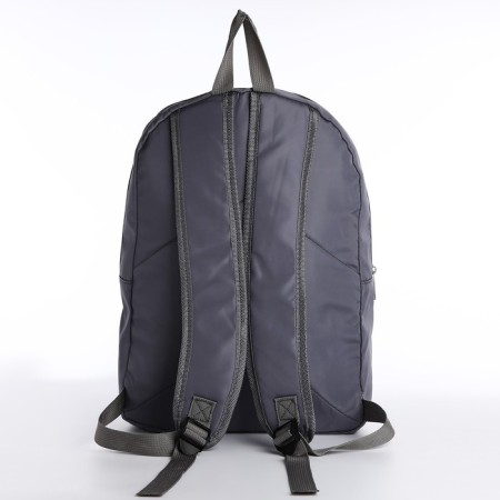 School textile school backpack with ribbons, 38x29x11 cm, gray color, lightning department-2