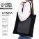 Shoper with a “minimum” pocket, black color, 40 x 35 cm