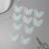 Knitted elements "Double butterflies", 5 × 4 cm, 10 pcs, mint/white color