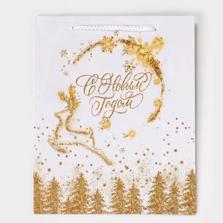 Laminated vertical "Golden Blizzard", ML 21 x 25 x 8 cm, New Year-5