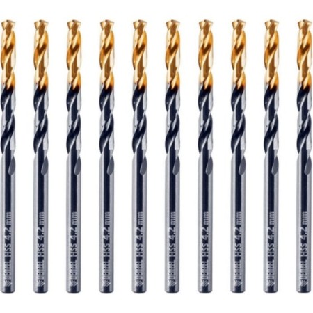 Drill Denzel 717210, 4.2 mm, HSS-Tin, Golden Tip, 10 pcs.