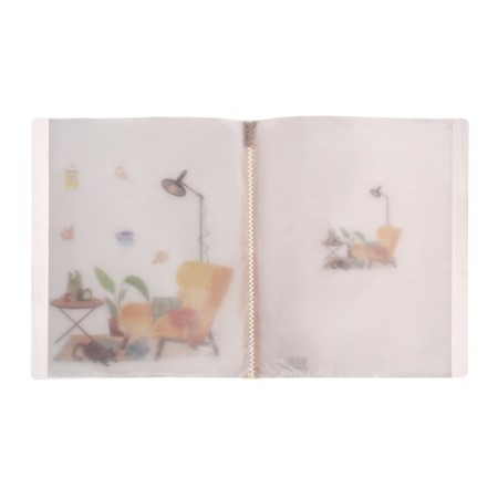 A4 folder with 30 transparent files "home coziness" plastic, 400 μm, mix-1