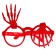 Carnival glasses "hands", red color
