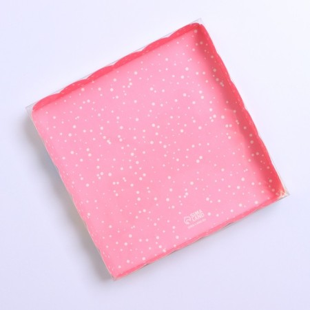 Cookie box, confectionery packaging with PVC lid, “live bright”, 13 x 13 x 3 cm-4