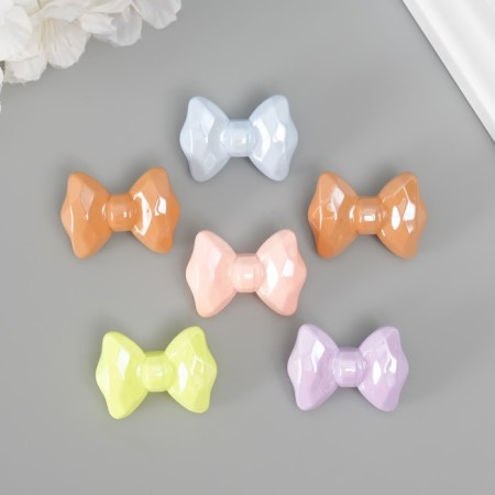 Busina for creativity Plastic "3D bow with faces" Pastel mix 2.5x3.4x1.4 cm