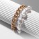 Pearl bracelet "Chain", white color in gold, l = 16 cm