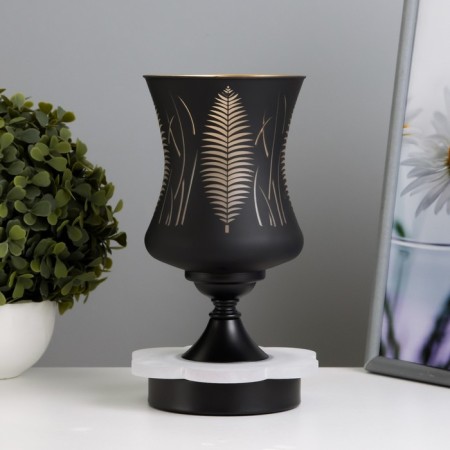 Aroma lace with backlight "Leaves" GU10 35W+RGB black 11x11x23 cm
