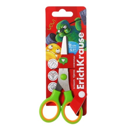 Baby scissors 13 cm Erichkrause "Junior Softy Jolly Friends", rounded ends, comfortable hands, mix, blister-3