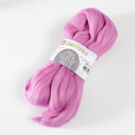 Fasting wool 100% half -toned wool 50g (29 pink lilac)-1