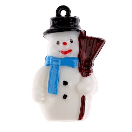 Miniature Puppet "Snowman in a black hat", set 2 pcs., Size 1 pc. - 3.1 × 2.1 cm-4
