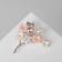 Brooch "Owl" in flowers, white-pink color in pink gold