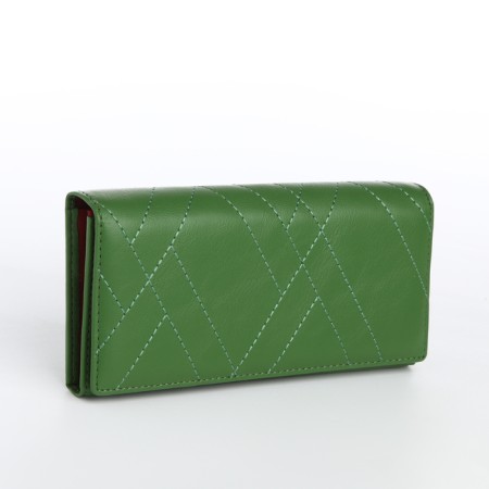 Women's wallet on magnet, green color
