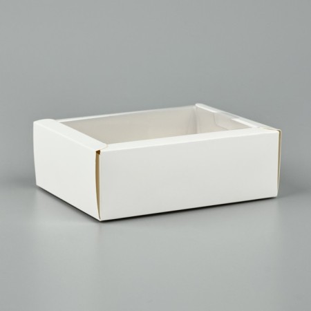 Folding box with a plastic lid "White", 11.5 x 9 x 4 cm-1