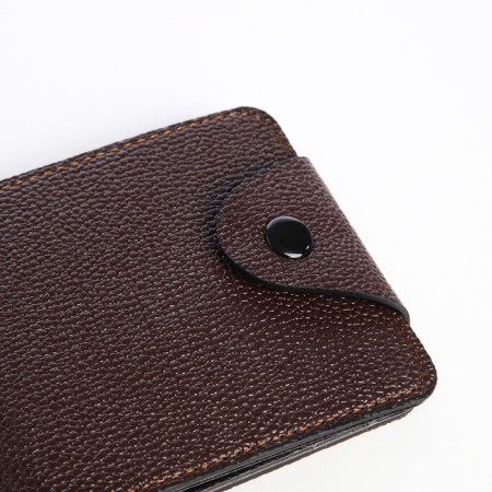 Women's wallet on the button, brown color-2