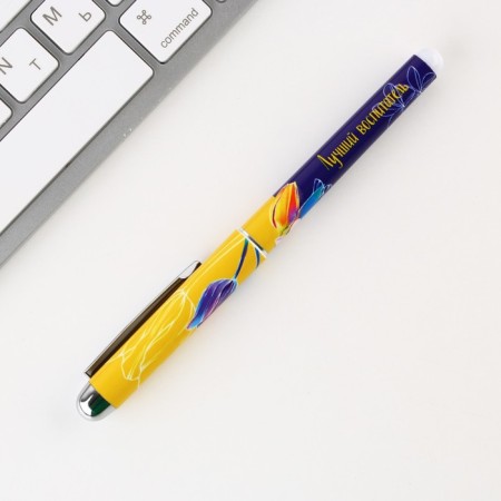 Pen in the postcard "beloved teacher", ball, blue paste, 1.0 mm-1