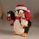 Polystone souvenir "Penguin with baby and Christmas ball" 11x7.5x12 cm