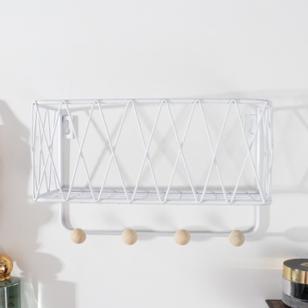 Decorative metal hooks "Network" white 15.5x12x25 cm-2