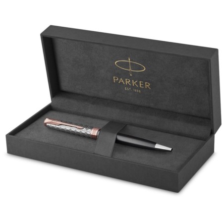 Ballpoint pen Parker Sonnet Premium Metal & Grey PGT, 1.0mm, Chern, Data/UP 2119791-2