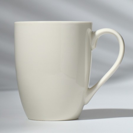 Ceramic mug with a spoon "Start the day with a smile", 310 ml, white color-3