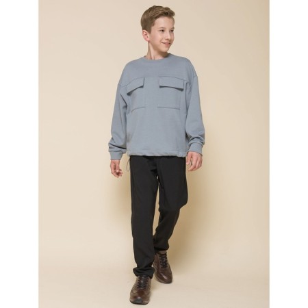 Sweatshirt for boys, height 164 cm, gray color-8