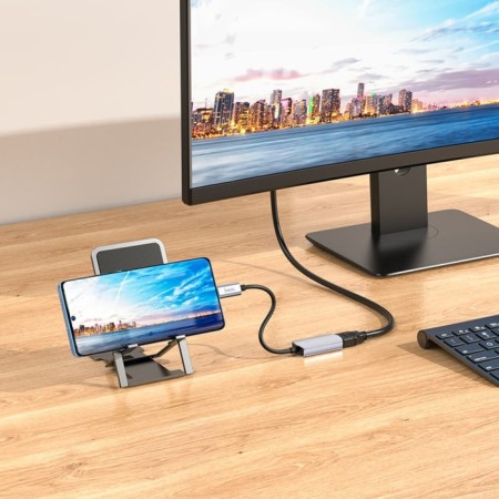 Adapter Hoco UA20, Type -C - HDMI, 11.5 cm, gray-5