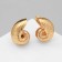 Earrings Metal "Chord" shell, color gold