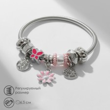 Mardgeri Assortment Bracelet is a single, flower, pink color in silver