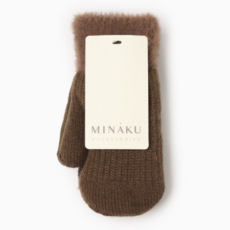 Baby mittens minku, light brown color, 18 cm-3