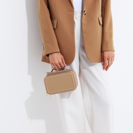 Cross-Bodi Bag on a zipper, beige color-7