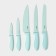 A set of kitchen utensils "Claud", 6 objects: 5 knives, vegetable cleaning of ceramics, turquoise color