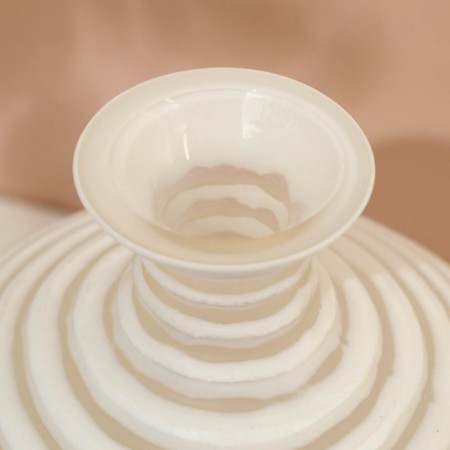 Vase for flowers "Arkady" made of glass, white 23 x 21 x 21 cm-5