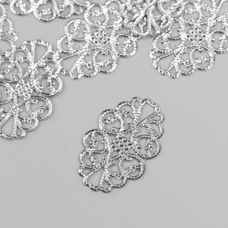 Decorative eelement silver 2x3.2 cm