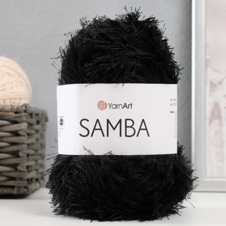 Yarn "Samba" 100% polyester 150m/100g (02 black)-5