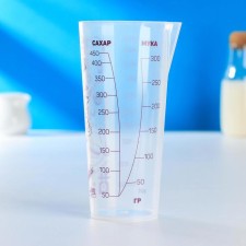 A glass of measured 