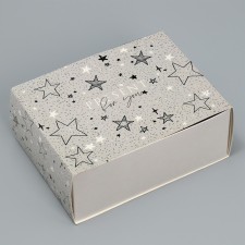 Gift folding box, packaging, “stars”, 20 x 15 x 8 cm