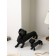 Set of figures "Dachshund", polystone, 35 cm, black matte color