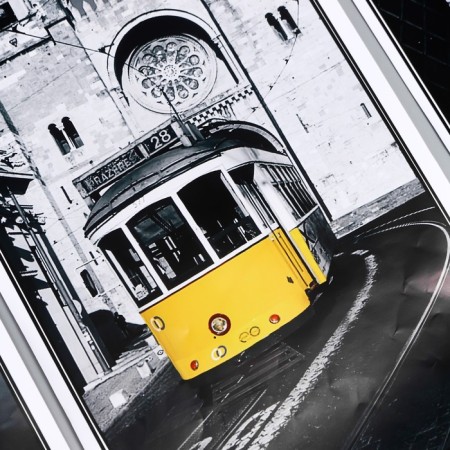 Sticker Plastic Interior triptych "yellow transport" set 3 sheets 29.5x61 cm-2