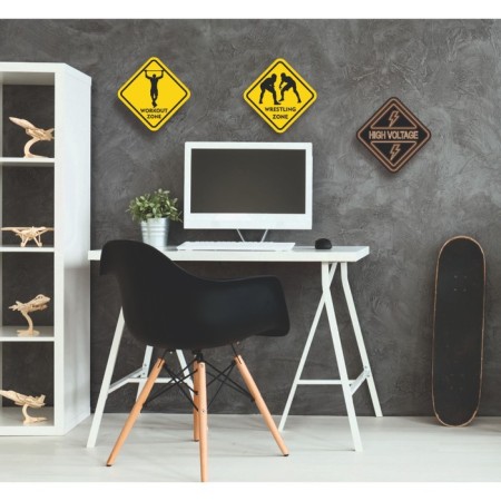 Decorative sign (poster) "Workout Zone" 32x32 cm, plastic-2