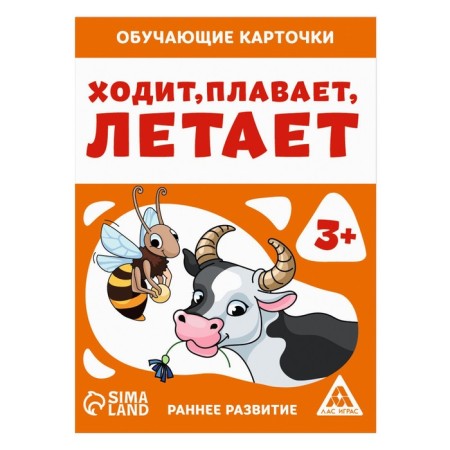 Training cards “Walks, swims, flies”, 16 cards, 3+-2